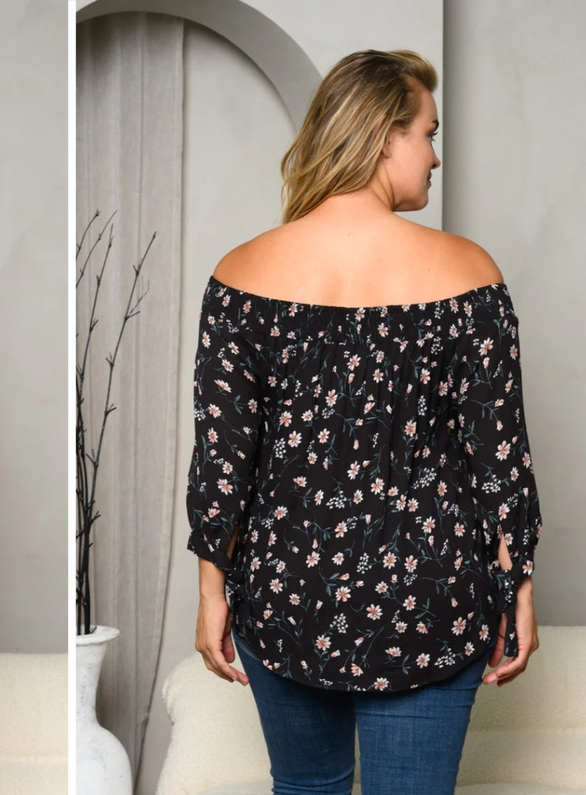Plus size Off Shoulder Tunic Top - JBAEssential's