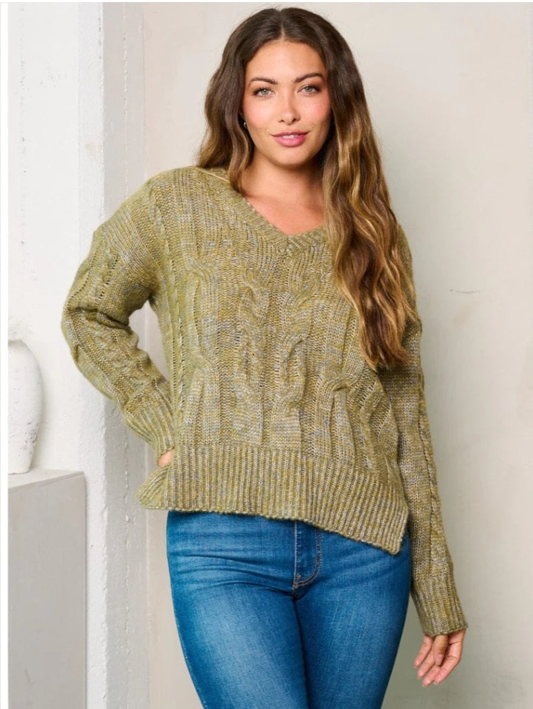 Long Sleeve V-neck Knit Sweater