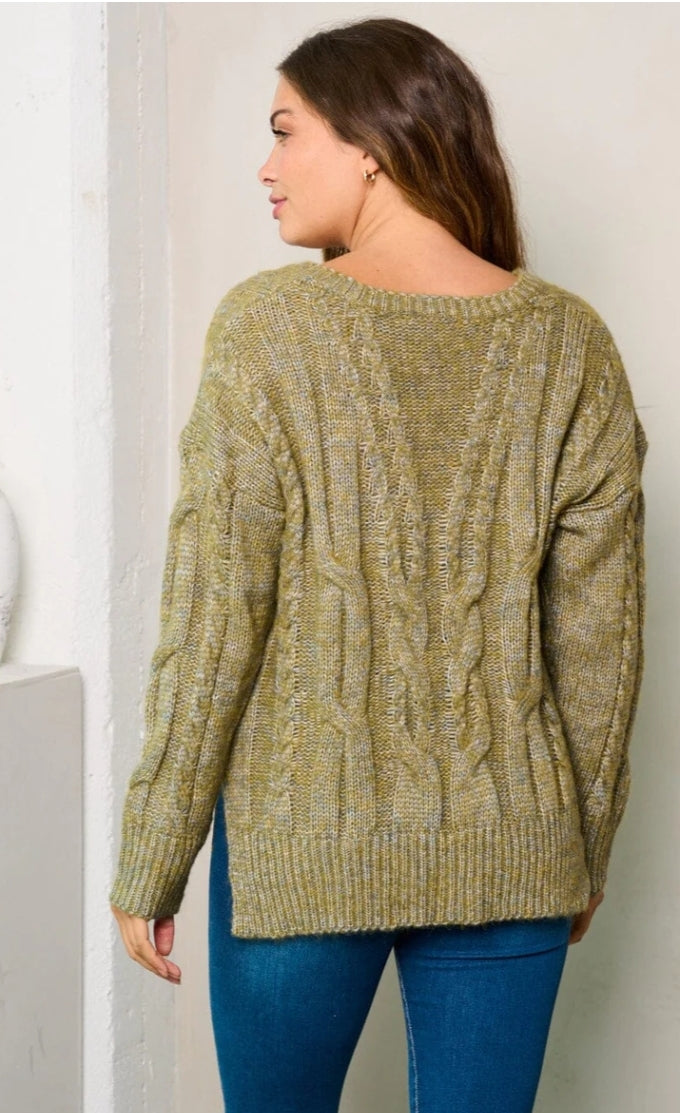 Long Sleeve V-neck Knit Sweater