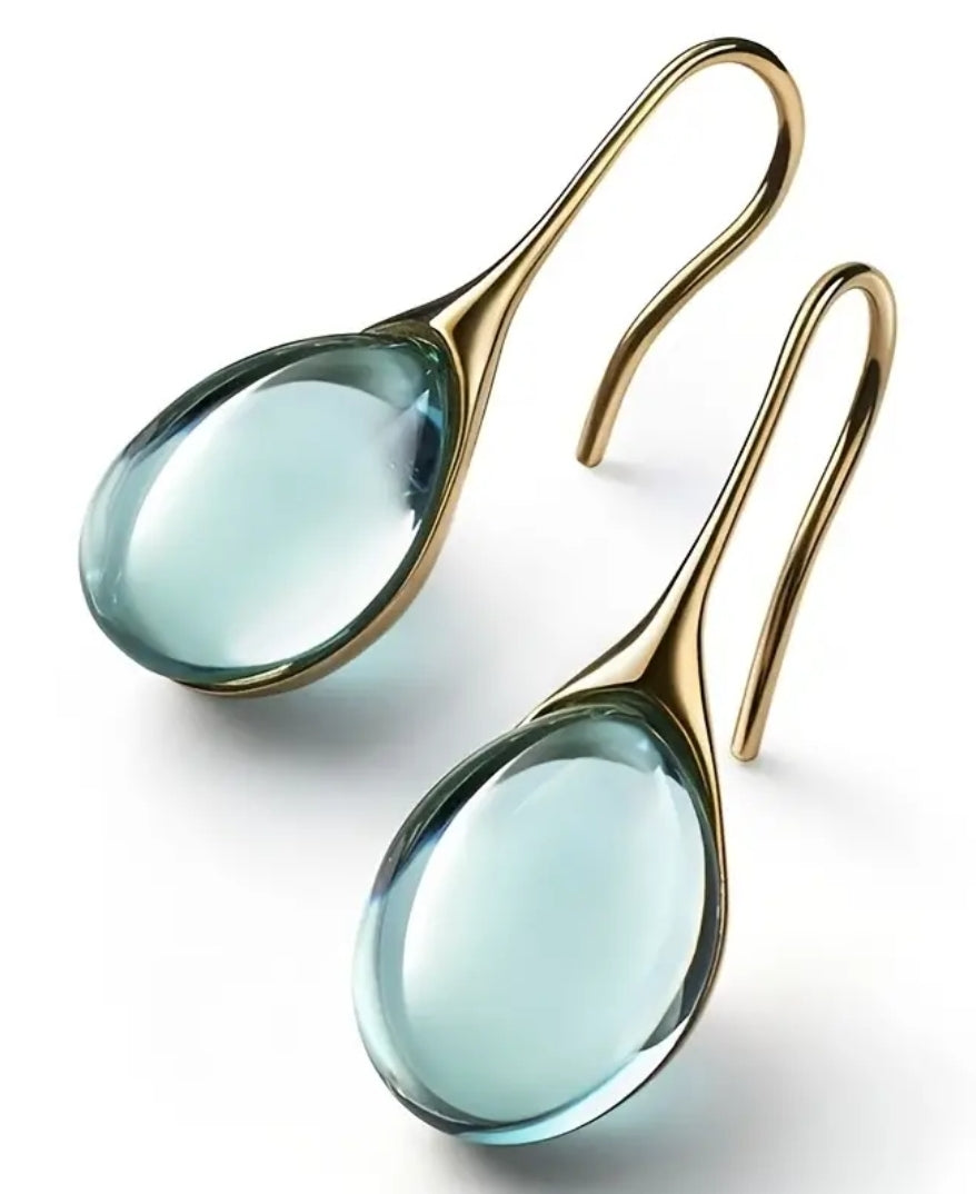Oval Cut Gemestone Hook Drop Earring - JBAEssential's