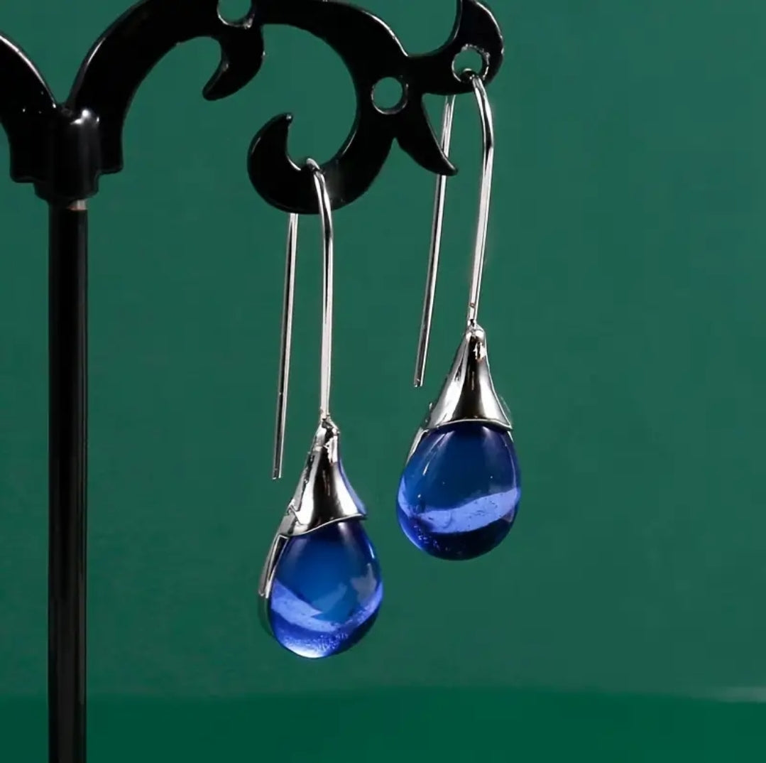 Oval Cut Gemestone Hook Drop Earring - JBAEssential's