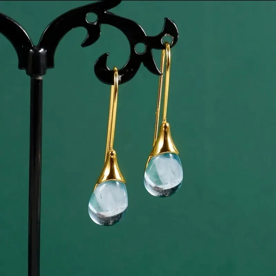 Oval Cut Gemestone Hook Drop Earring - JBAEssential's