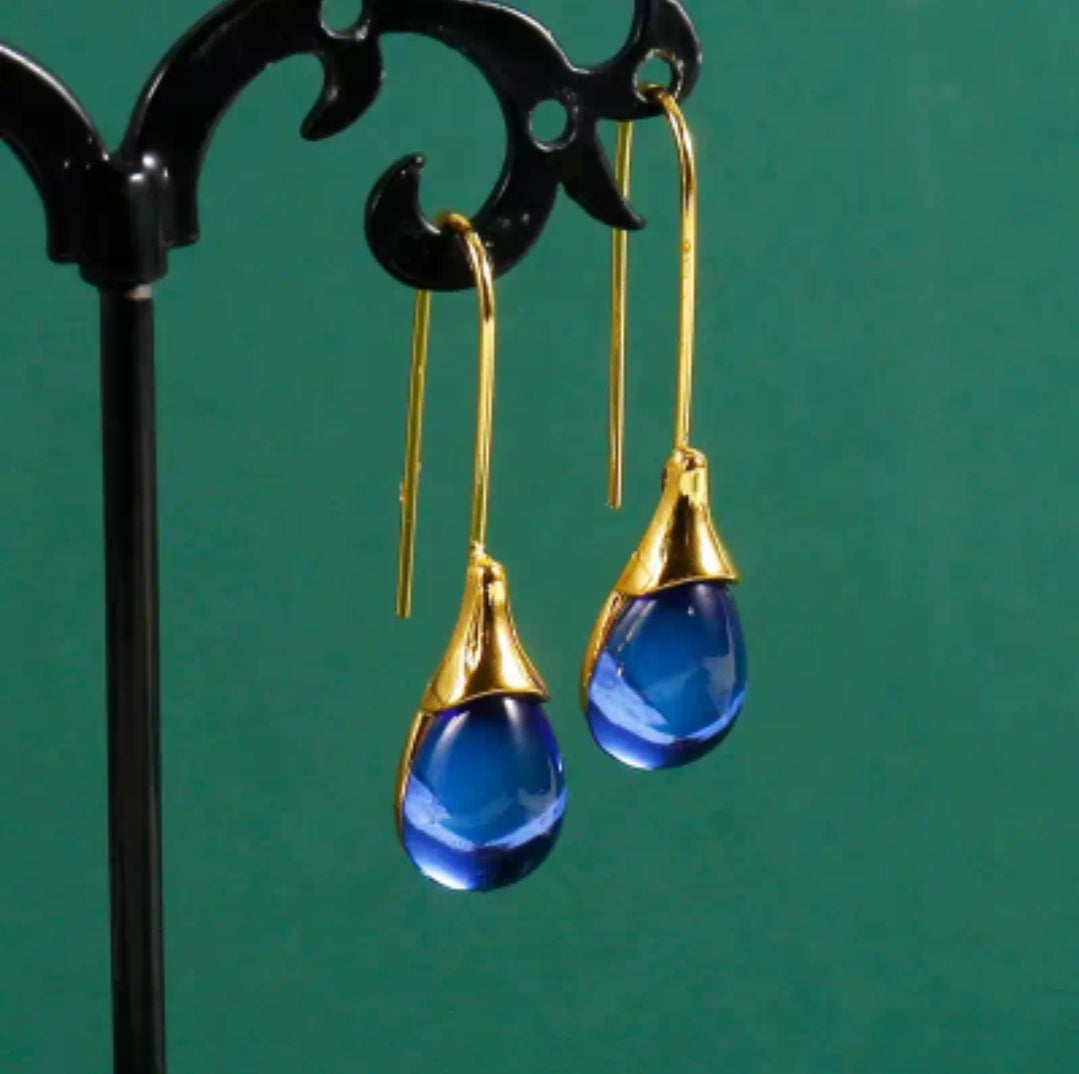 Oval Cut Gemestone Hook Drop Earring - JBAEssential's